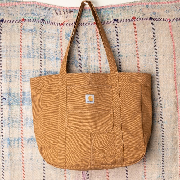 Tan Upcycled carhartt Tote bag - Picture 1 of 7